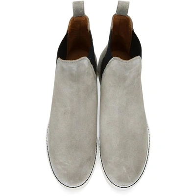 Shop Flamingos Ssense Exclusive Grey Suede Gibus Platform Boots In 2747 Grey/off White