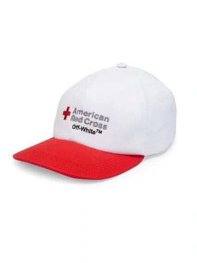Shop Off-white Red Cross Cap In White Red