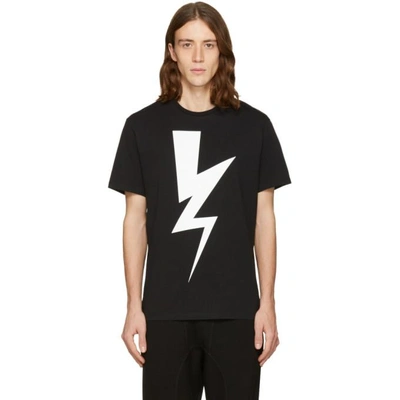 Shop Neil Barrett Black One Thunder T-shirt