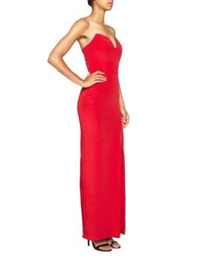 Shop Nicole Miller Strapless Sweetheart Gown In Navy