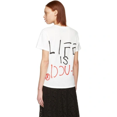 Shop Gucci White Life Is  T-shirt In 9230 White