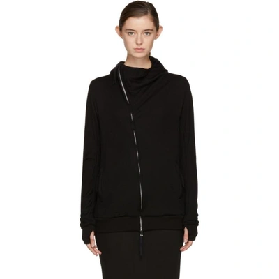 Shop Boris Bidjan Saberi Black Zipper 2 Long Hoodie In C4 Obsidian