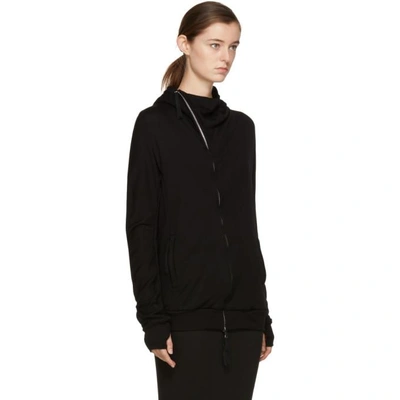 Shop Boris Bidjan Saberi Black Zipper 2 Long Hoodie In C4 Obsidian