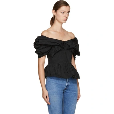 Shop Brock Collection Black Tavi Off-the-shoulder Blouse