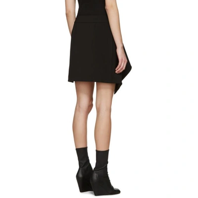 Shop Anthony Vaccarello Black Belted Asymmetrical Skirt