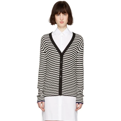 Shop Proenza Schouler Black & White Striped Cardigan