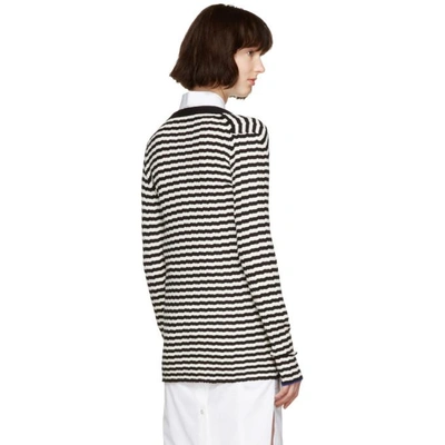 Shop Proenza Schouler Black & White Striped Cardigan