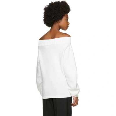 Shop Opening Ceremony White Wool Off-the-shoulder Sweater