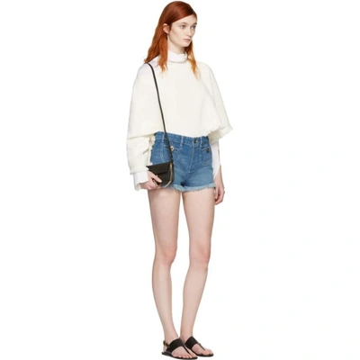 Shop Chloé Blue Denim Cut-off Shorts