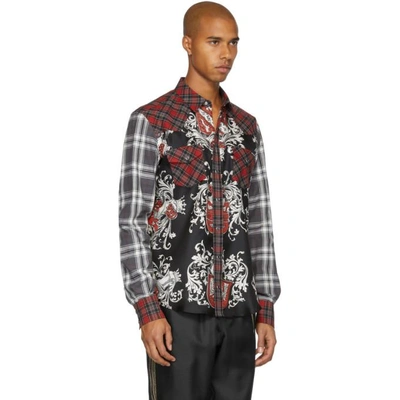 Shop Dolce & Gabbana Red & Black Check Western Shirt