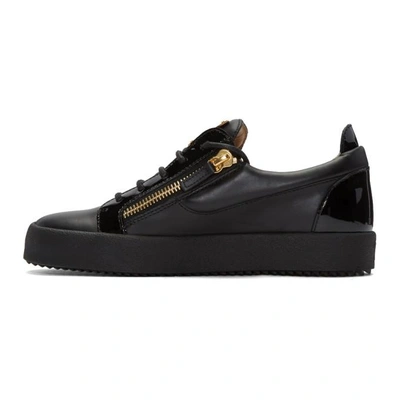 Shop Giuseppe Zanotti Black Leather London Sneakers