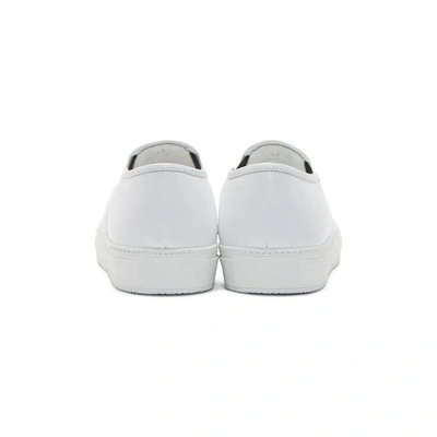 Shop Neil Barrett White Thunderbolt Slip-on Sneakers In 526 White/black
