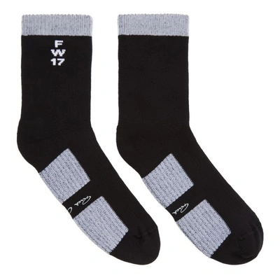 Shop Rick Owens Black Glitter Socks In 911 Black/milk