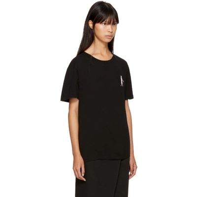 Shop Saint Laurent Black Martini Cat T-shirt In 1092 Black
