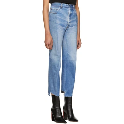 Shop Vetements Blue Reworked Biker Jeans