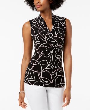 dkny sleeveless ruched top