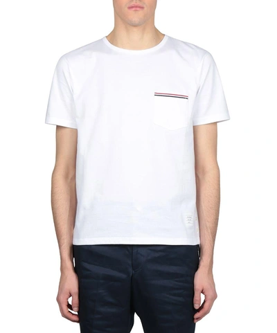 Shop Thom Browne Jersey Cotton T-shirt In Bianco