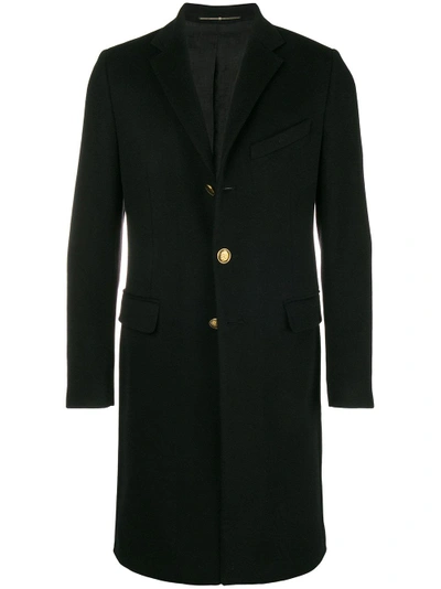 Shop Givenchy Logo Button Mid-length Coat