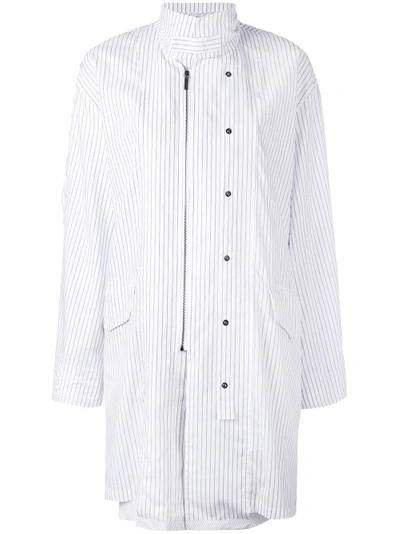 Shop Chalayan Open Collar Long Sleeve Dress - White