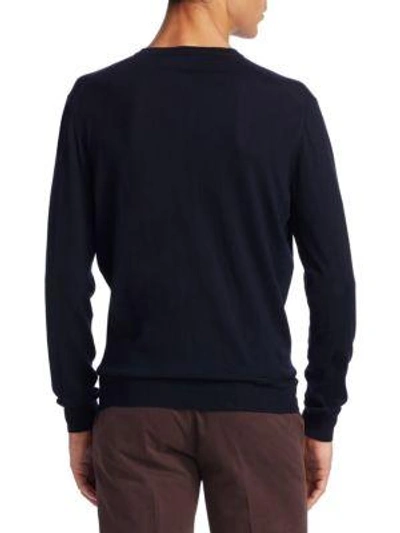 Shop Ermenegildo Zegna Wool & Cashmere V-neck Sweater In Navy