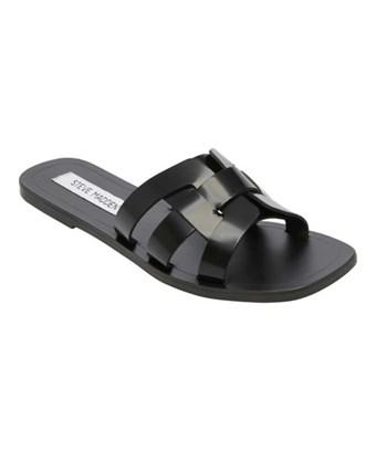 black leather women's sicily sandals