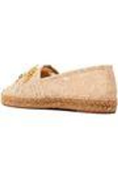 Shop Dolce & Gabbana Woman Embellished Corded Lace Espadrilles Beige