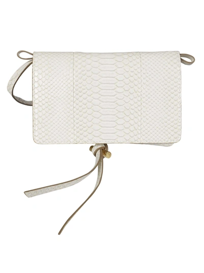 Shop Stella Mccartney Snake-effect Mini Shoulder Bag In White