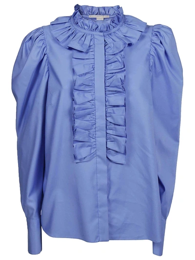 Shop Stella Mccartney Ruffled Blouse In Blue