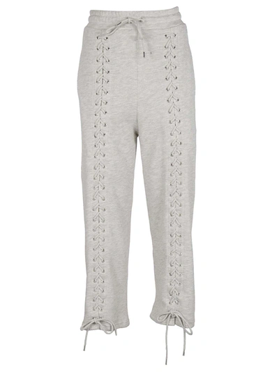 Shop Alexander Mcqueen Lace-up Sweatpants In Grey
