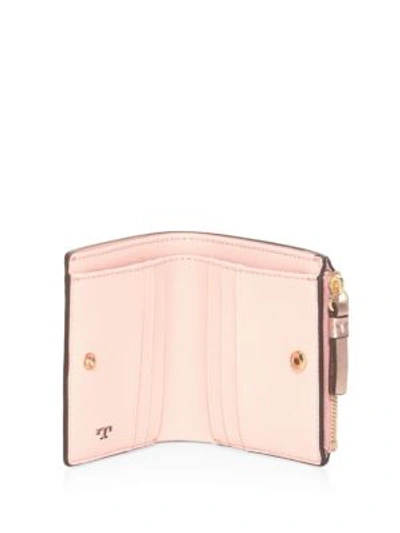 Shop Tory Burch Robinson Leather Mini Wallet In Light Rose