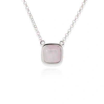 Vintouch Italy Squircle Sterling Silver Kunzite Necklace
