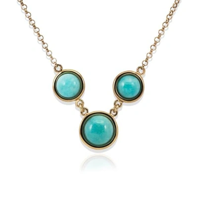 Vintouch Italy Satellite Rose Gold Vermeil Amazonite Necklace