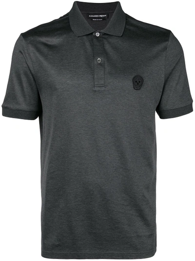 Shop Alexander Mcqueen Classic Piqué Polo Shirt - Grey