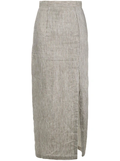 Shop Mara Hoffman Polly Front Slit Pencil Skirt In Brown
