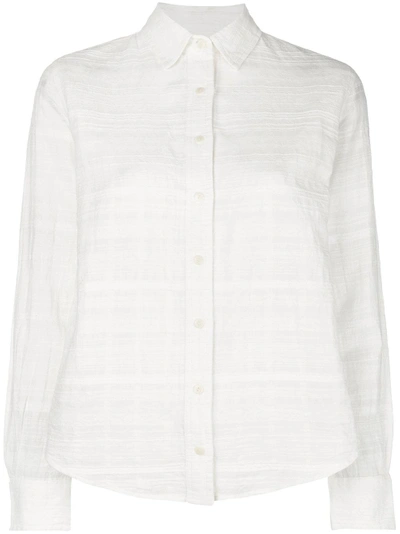 Shop Mara Hoffman Textured Button Down Shirt In White