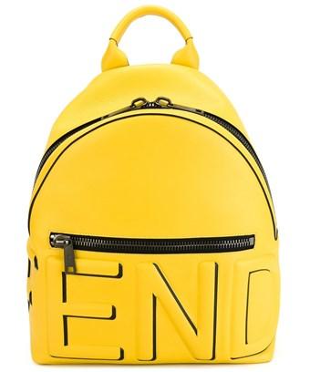 Fendi Men's Yellow Leather Backpack 