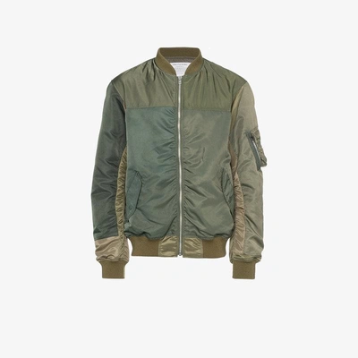 Shop Children Of Discordance Ma-1 Panelled Bomber Jacket In Green