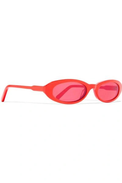 Shop Chimi Joel Ighe Oval-frame Acetate Sunglasses In Papaya