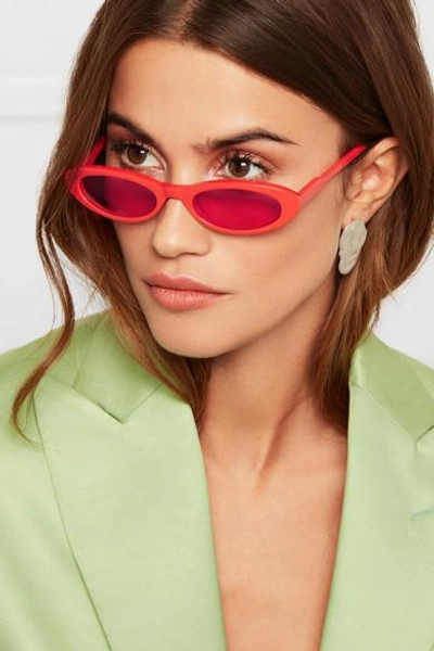 Shop Chimi Joel Ighe Oval-frame Acetate Sunglasses In Papaya
