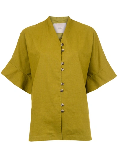 Shop Sissa Wide Sleeves Blouse - Green