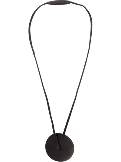 Shop Monies Oversized Pendant Necklace In Black