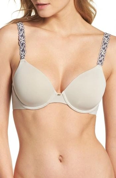 Shop Natori 'pure Luxe' Underwire T-shirt Bra In Cocoon/ India Ink