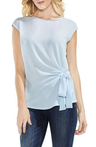 Shop Vince Camuto Tie Front Blouse In Chalk Blue