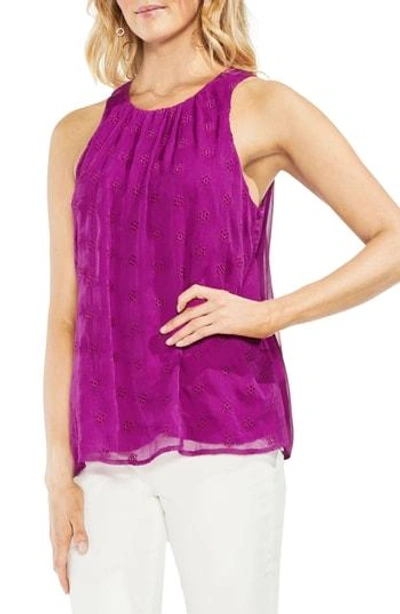 Shop Vince Camuto Embroidered Eyelet Gauze Blouse In Fuchsia Fury