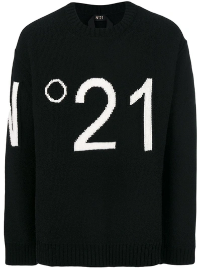 Shop N°21 Bi-material Virgin Wool Jacket In Black