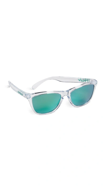 Shop Oakley Frogskins Sunglasses In Clear/jade