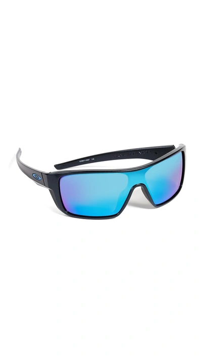 Shop Oakley Straightback Sunglasses In Black/blue