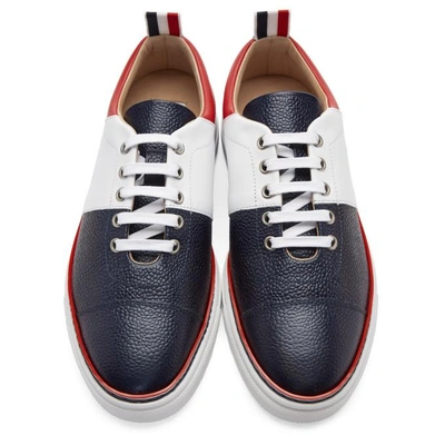 Shop Thom Browne Tricolor Straight Toe Cap Sneakers In 960rwbwht