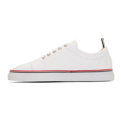 Shop Thom Browne White Straight Toe Cap Sneakers In 100 White