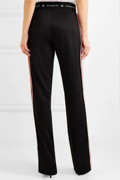 Shop Givenchy Striped Neoprene Track Pants In Black